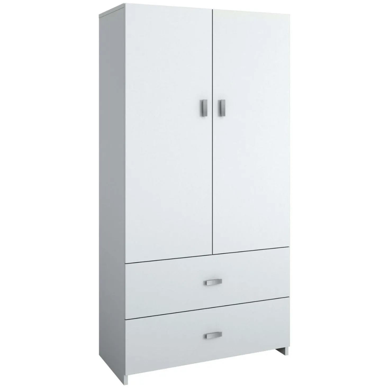 Armoire avec 2 grands tiroirs - blanc