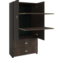 Armoire avec 2 grands tiroirs- brun