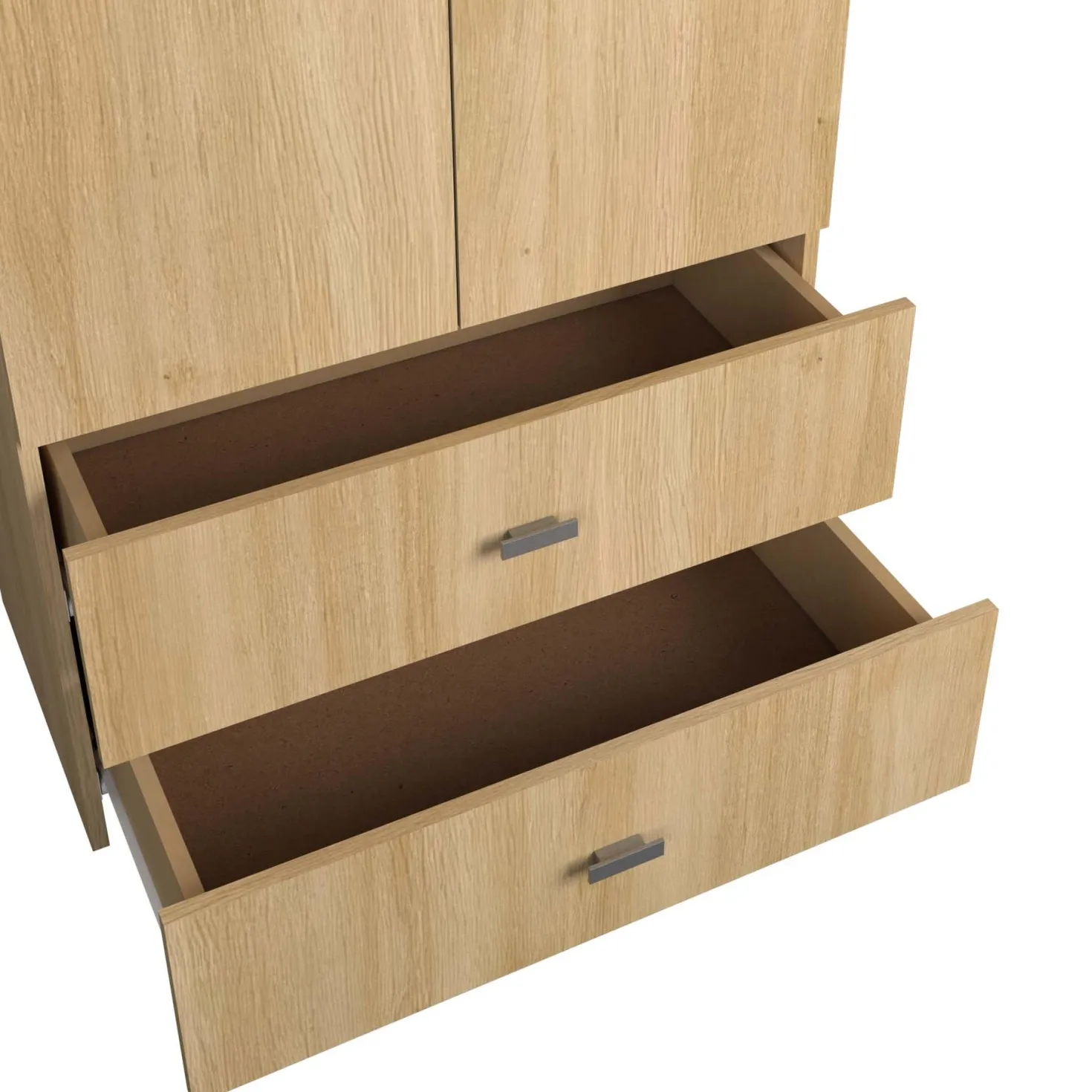 Armoire avec 2 grands tiroirs- naturel