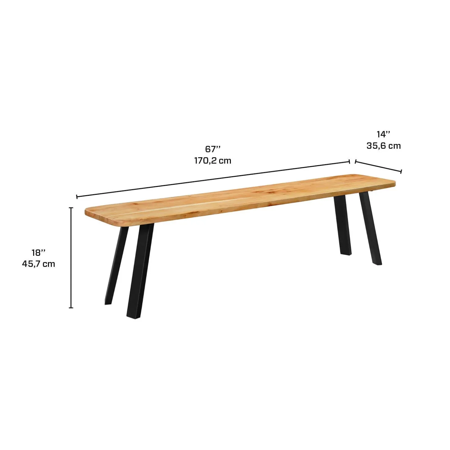 Banc en bois massif