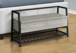 Banc - étagère à chaussures, rangement à rabat - 42
