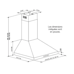 BROAN Hotte cheminée pyramidale Cheminée Acier inoxydable 36
