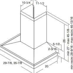 BROAN Hotte cheminée pyramidale Cheminée Acier inoxydable 30