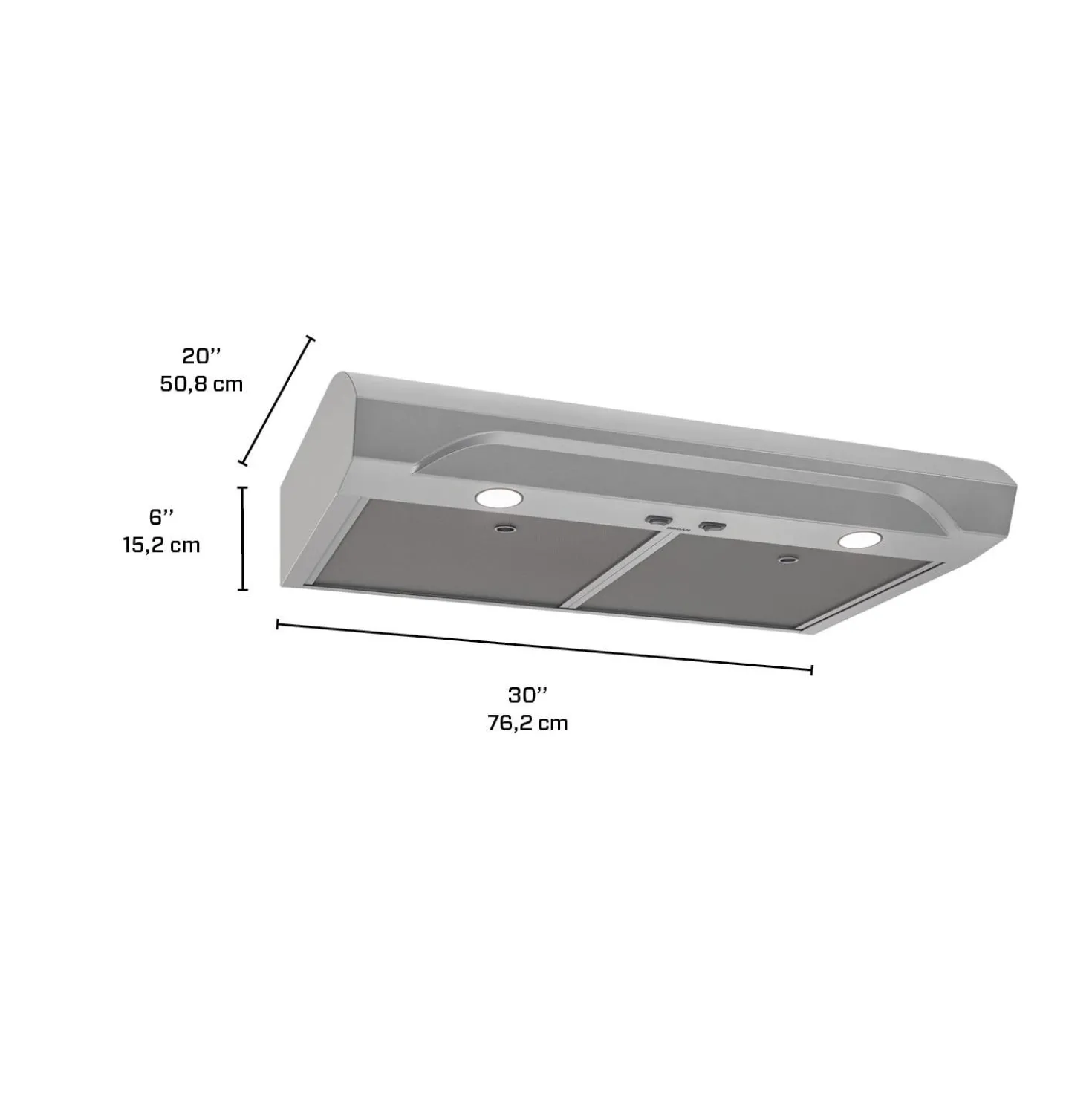 BROAN Hotte Standard Acier inoxydable 30" , 350 PI3/MIN-ALT1303SS