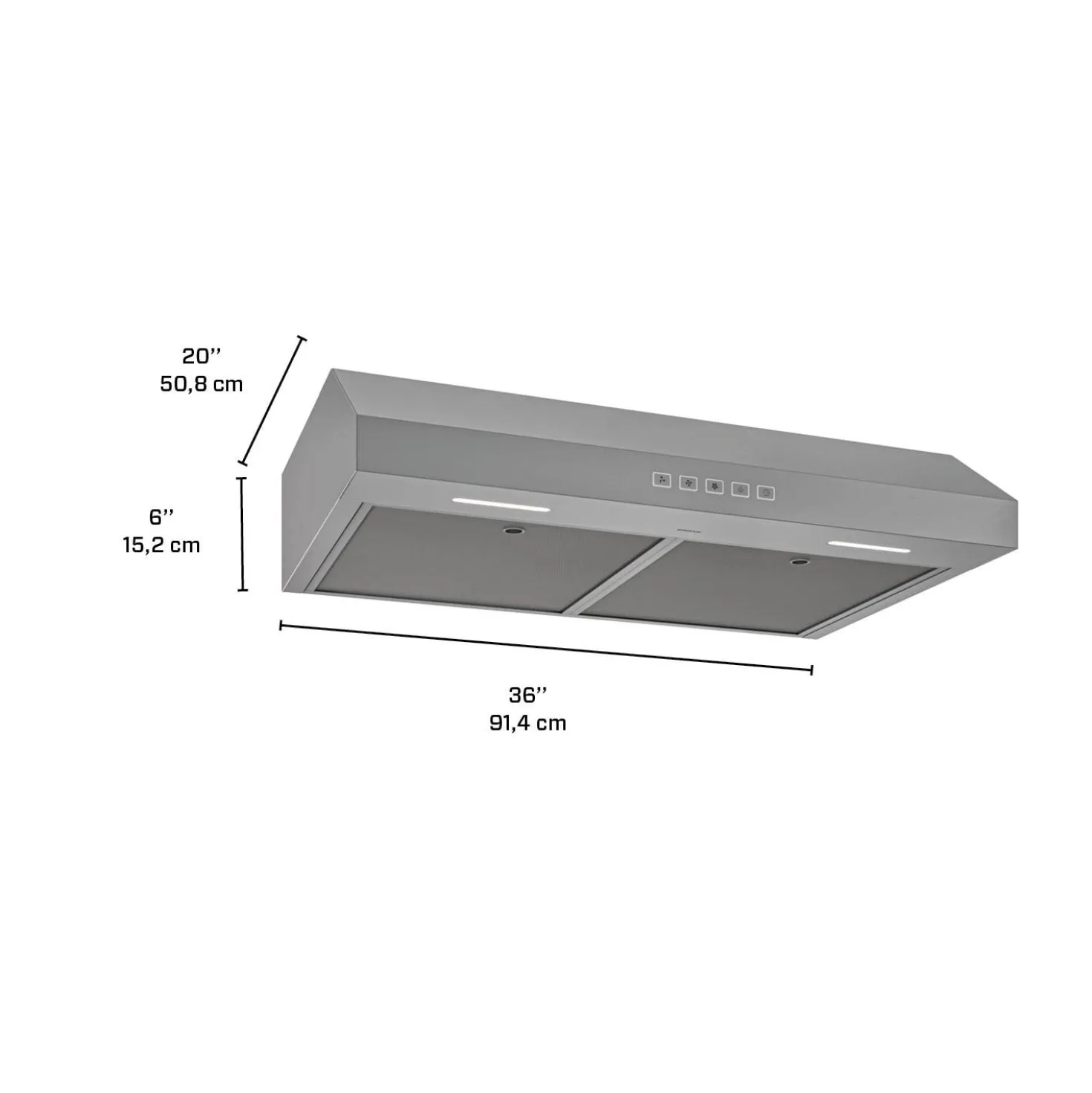 BROAN Hotte Standard Acier inoxydable 36" , 350 PI3/MIN-GLA2363SS