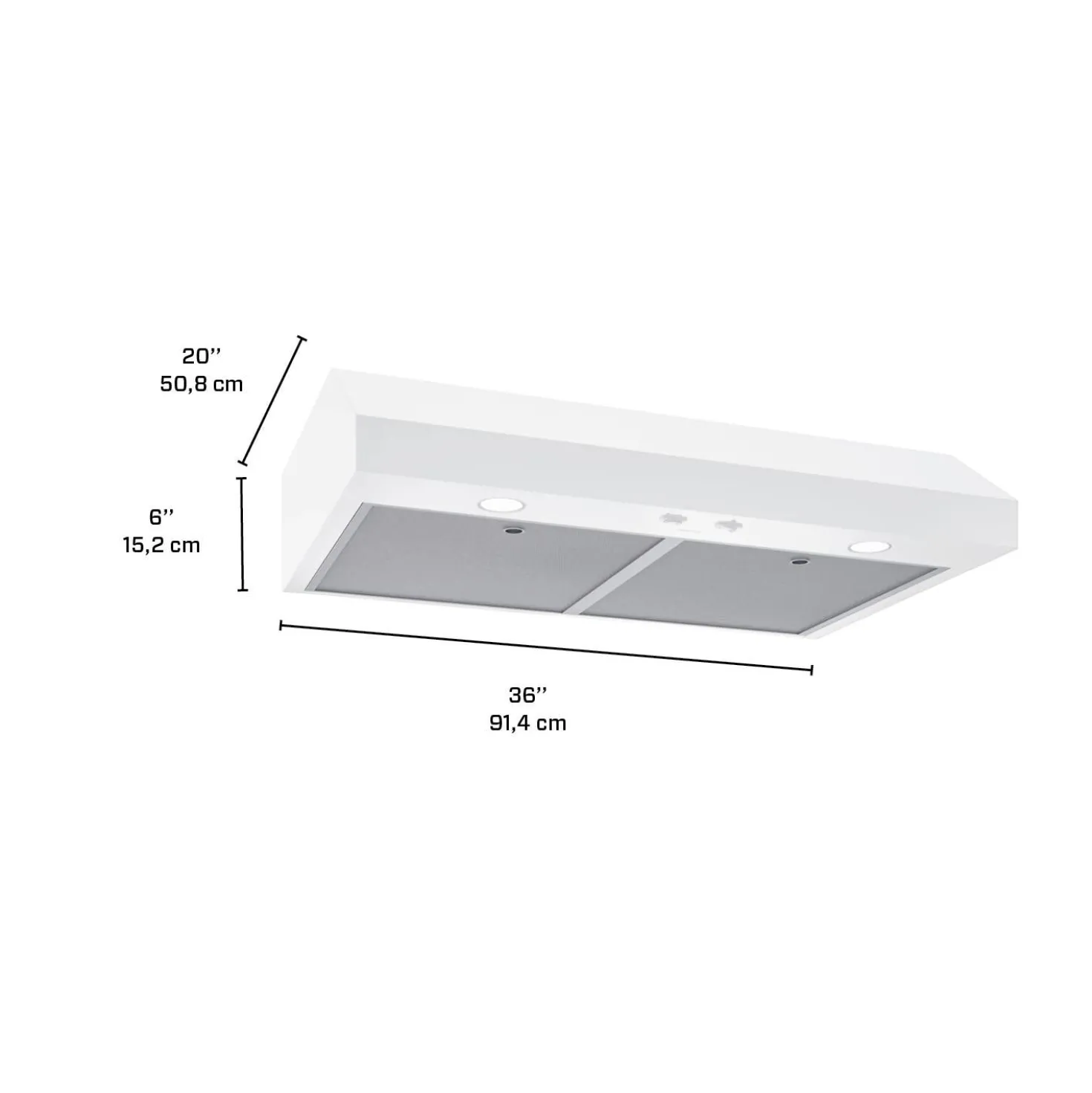 BROAN Hotte Standard Blanc 36" , 350 PI3/MIN-GLA1363WW