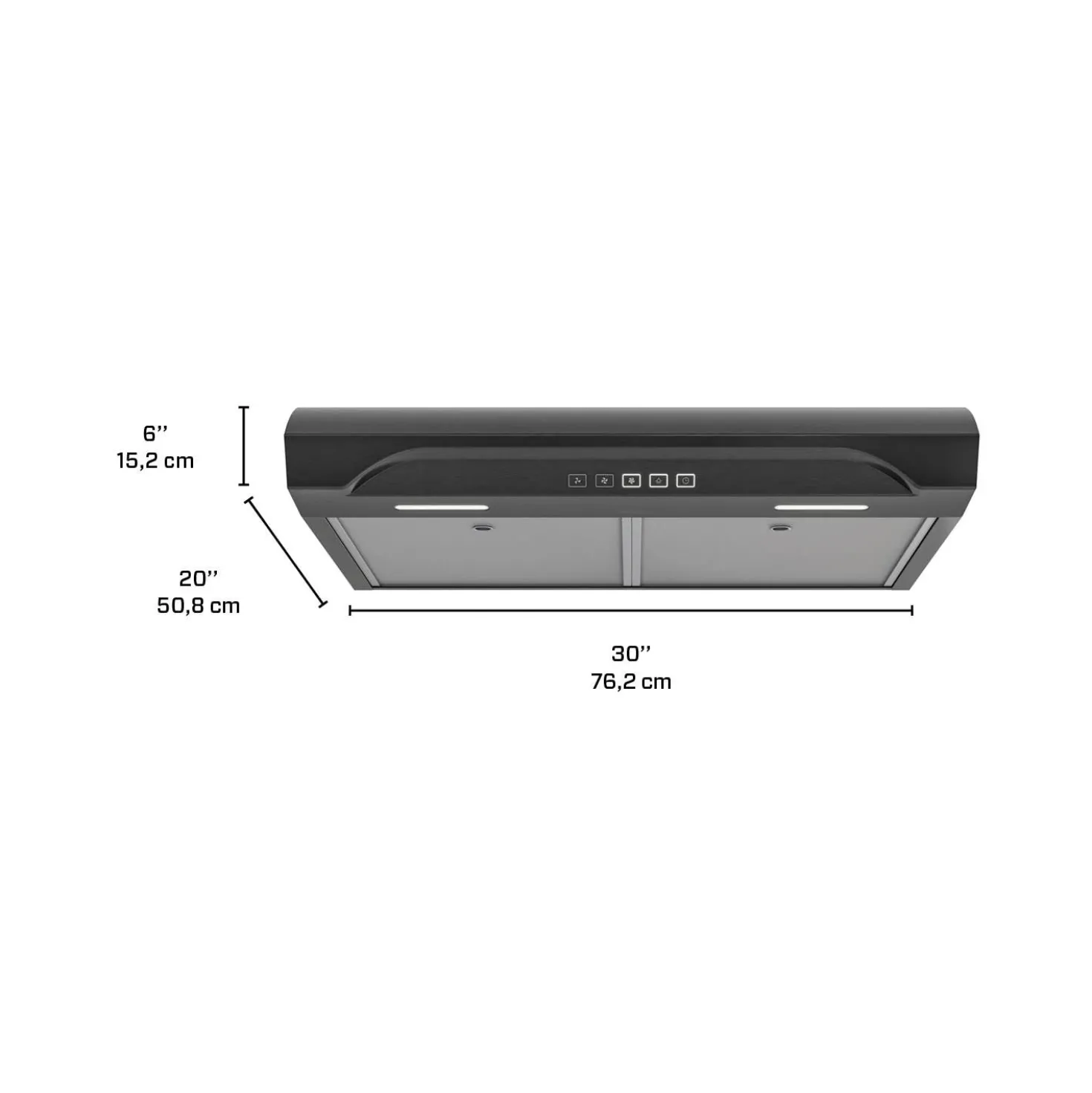 BROAN Hotte Standard Inox noir 30" , 350 PI3/MIN-ALT2303BLS