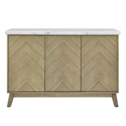 Buffet 3 portes avec plateau en marbre blanc