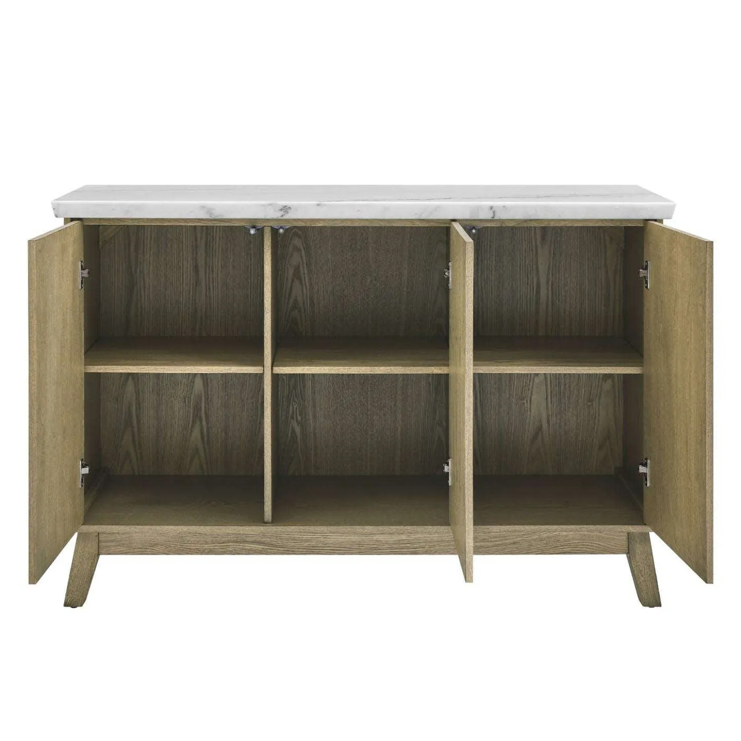 Buffet 3 portes avec plateau en marbre blanc