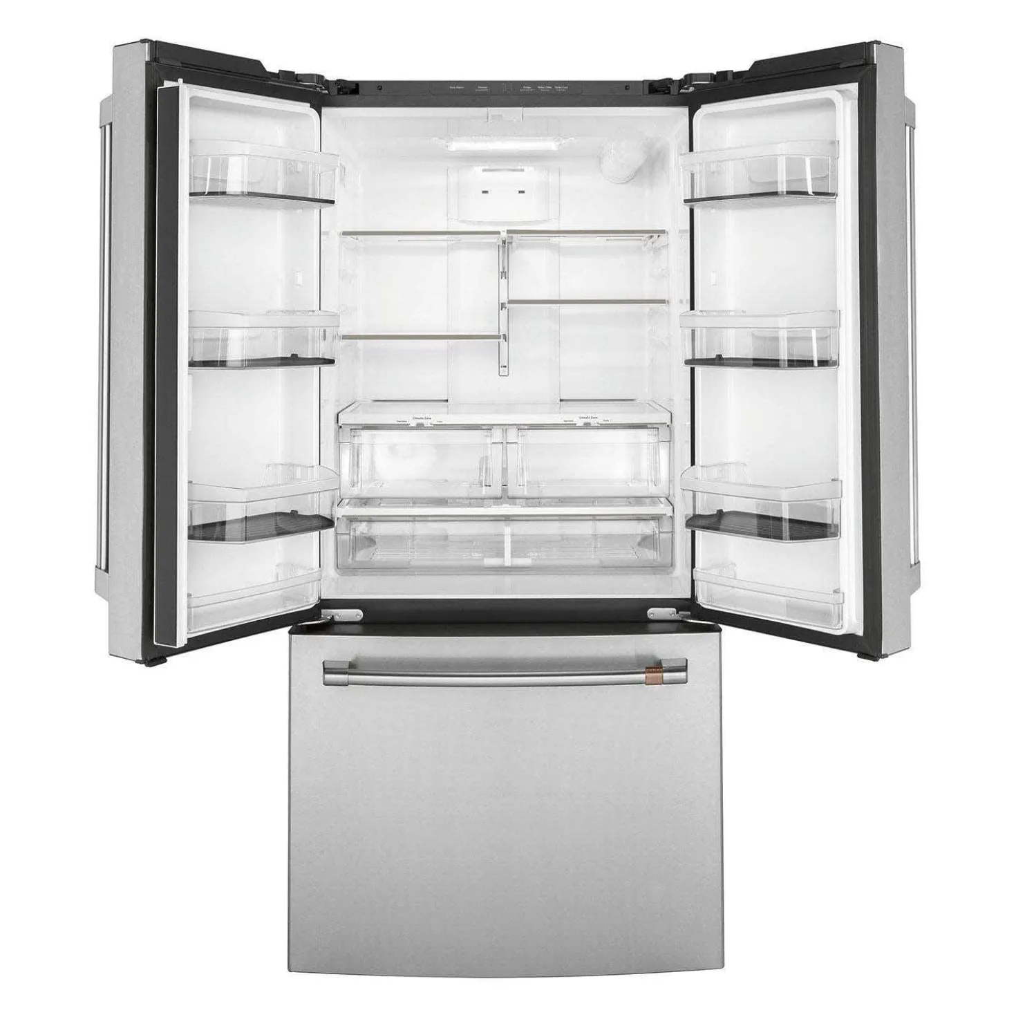 CAFE Réfrigérateur 18,6 pi3 33 po Acier inoxydable Congélateur en bas, Portes françaises - CWE19SP2NS1