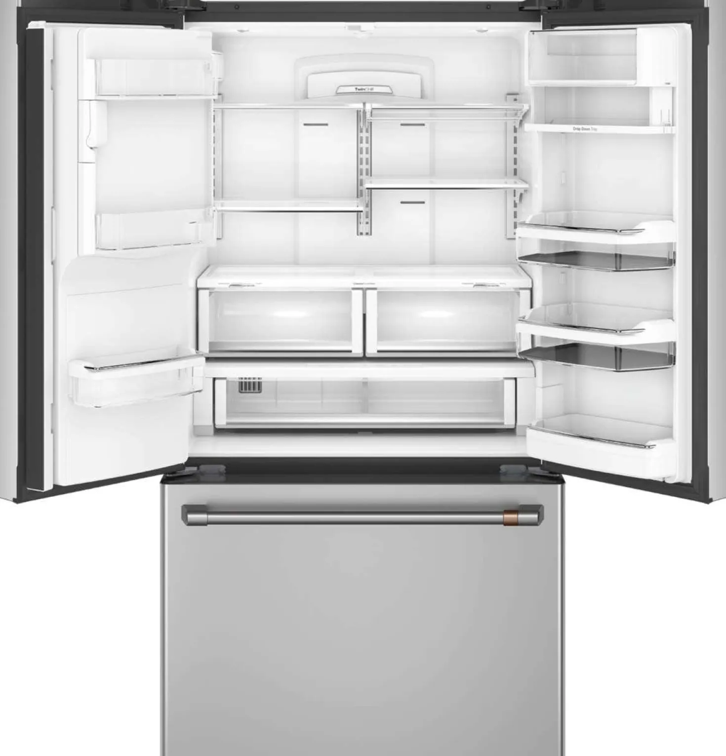 CAFE Réfrigérateur 22,1 pi3 36 po Acier inoxydable Congélateur en bas, Portes françaises - CYE22TP2MS1