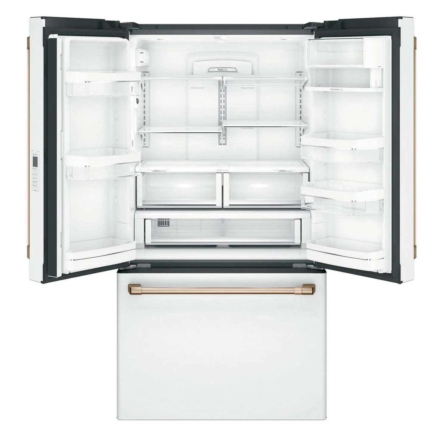 CAFE Réfrigérateur 23,1 pi3 36 po Blanc Congélateur en bas, Portes françaises - CWE23SP4MW2