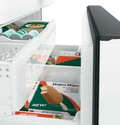 CAFE Réfrigérateur 23,1 pi3 36 po Blanc Congélateur en bas, Portes françaises - CWE23SP4MW2