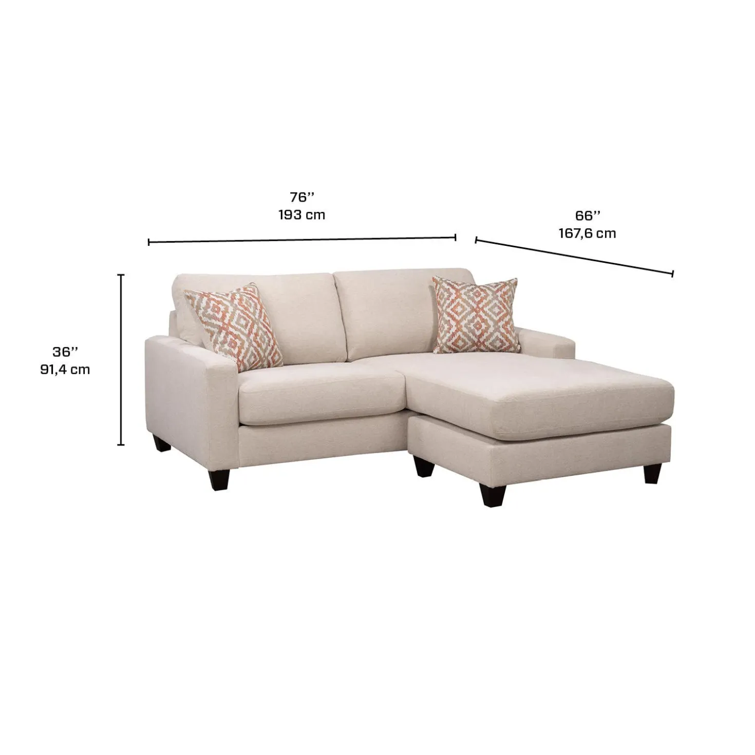 Causeuse avec chaise longue réversible
