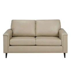 Causeuse en cuir véritable - beige