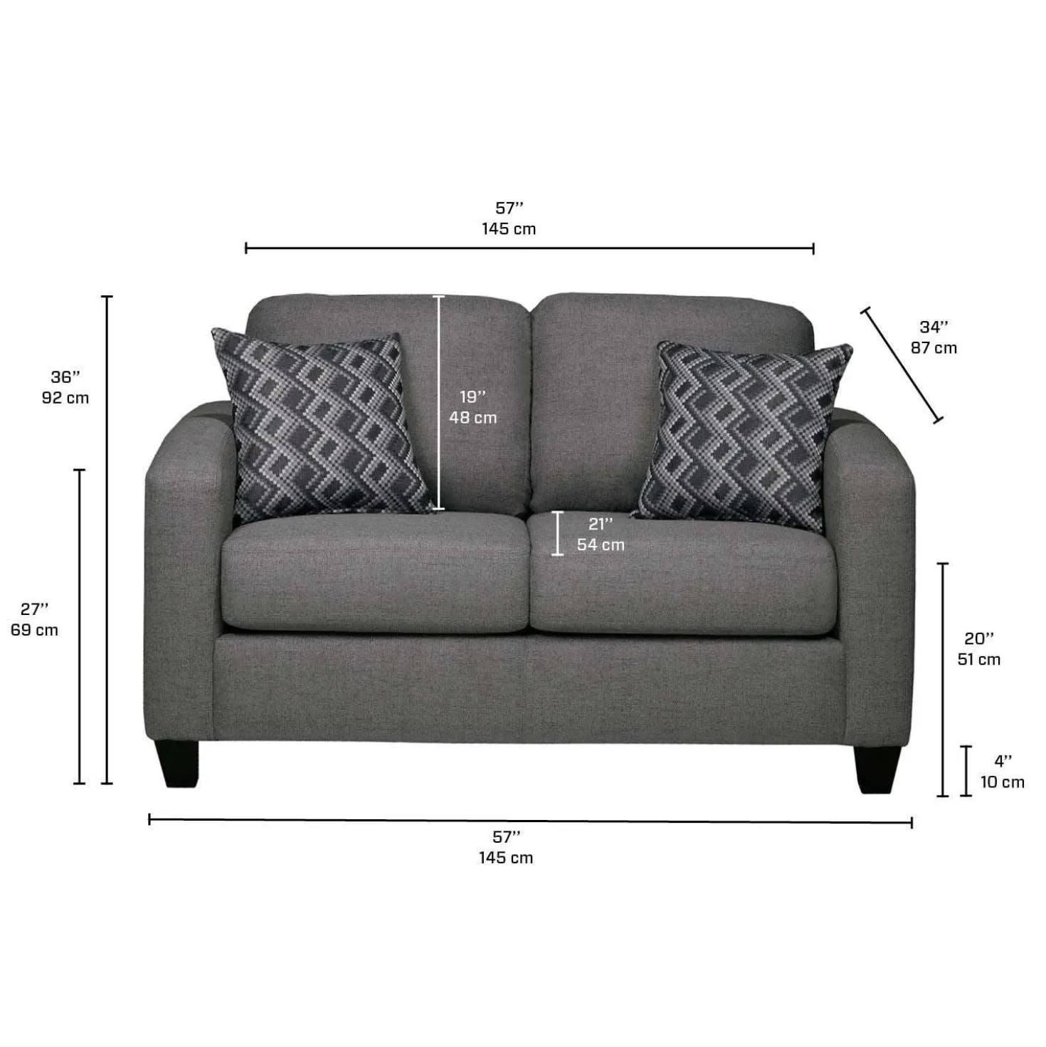 Causeuse - gris charbon