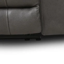 Causeuse inclinable électrique en cuir avec appuis-tête ajustables - gris