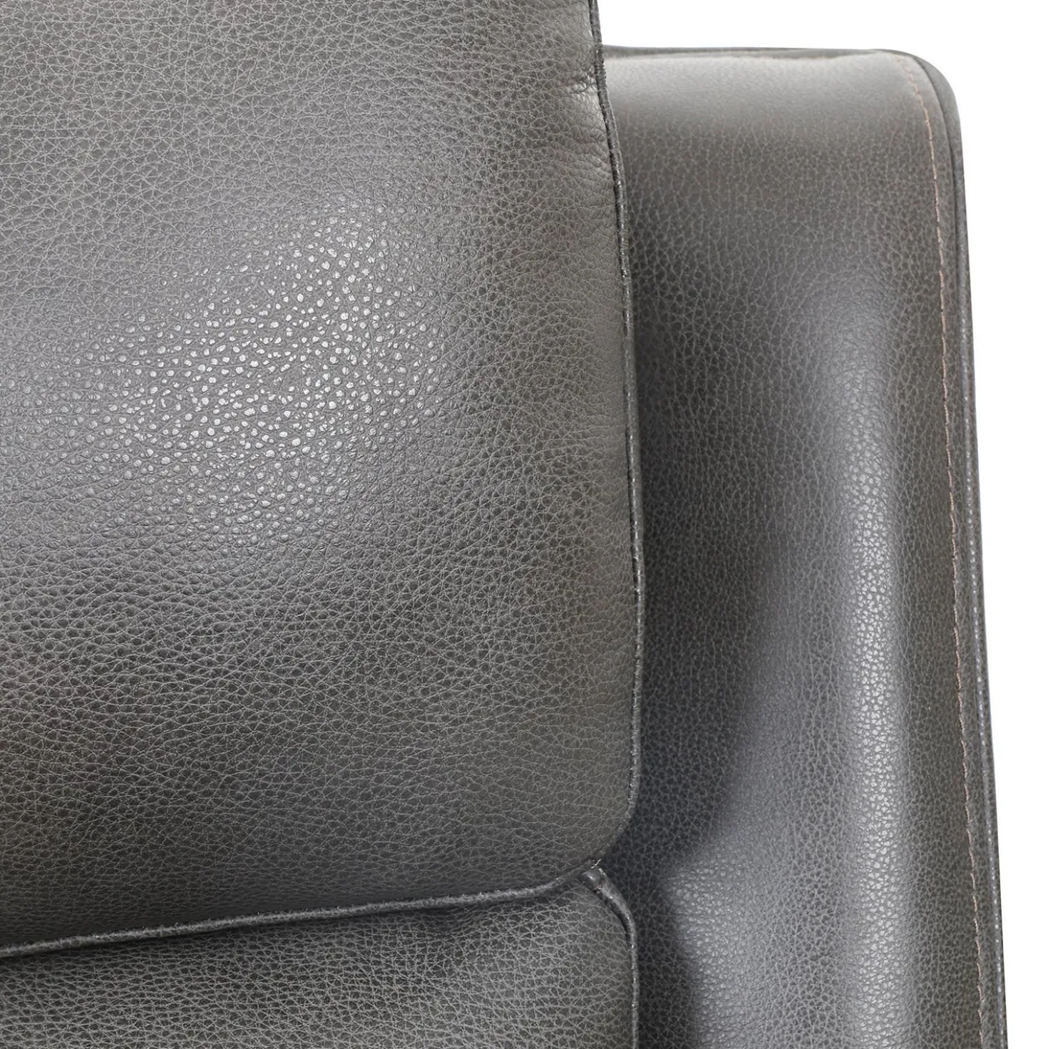 Causeuse inclinable électrique en cuir avec appuis-tête ajustables - gris
