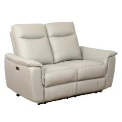 Causeuse inclinable électrique en cuir véritable