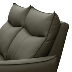 Causeuse inclinable électrique en cuir véritable à 3 moteurs - appuis-tête, repose-pieds et soutien lombaire