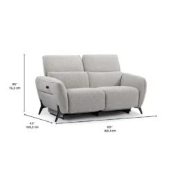 Causeuse électrique inclinable avec appuis-tête ajustables - tissu