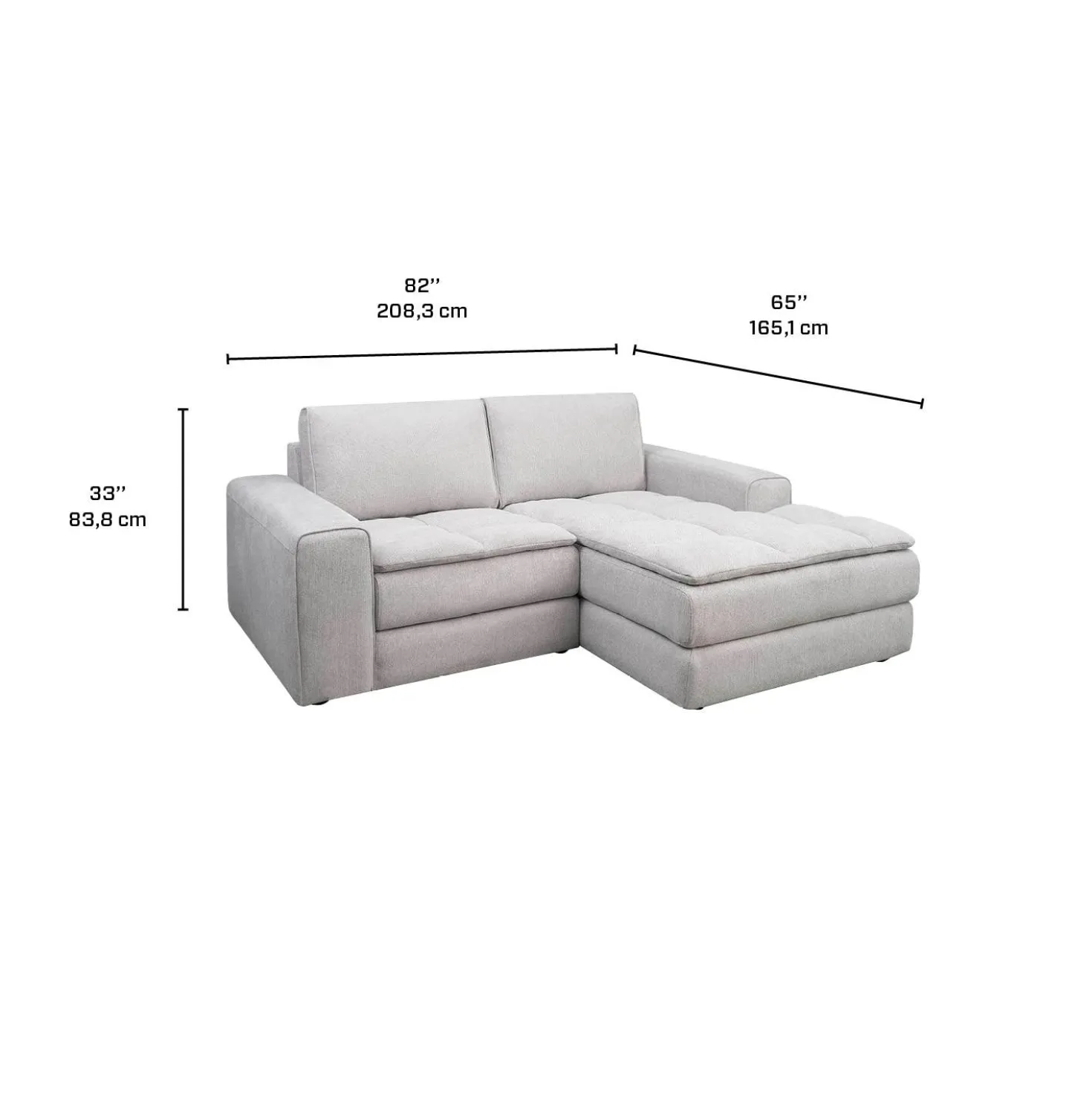 Causeuse modulaire avec chaise longue à droite - 2 mcx