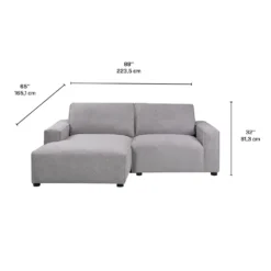 Causeuse modulaire avec chaise longue à gauche - 2 mcx