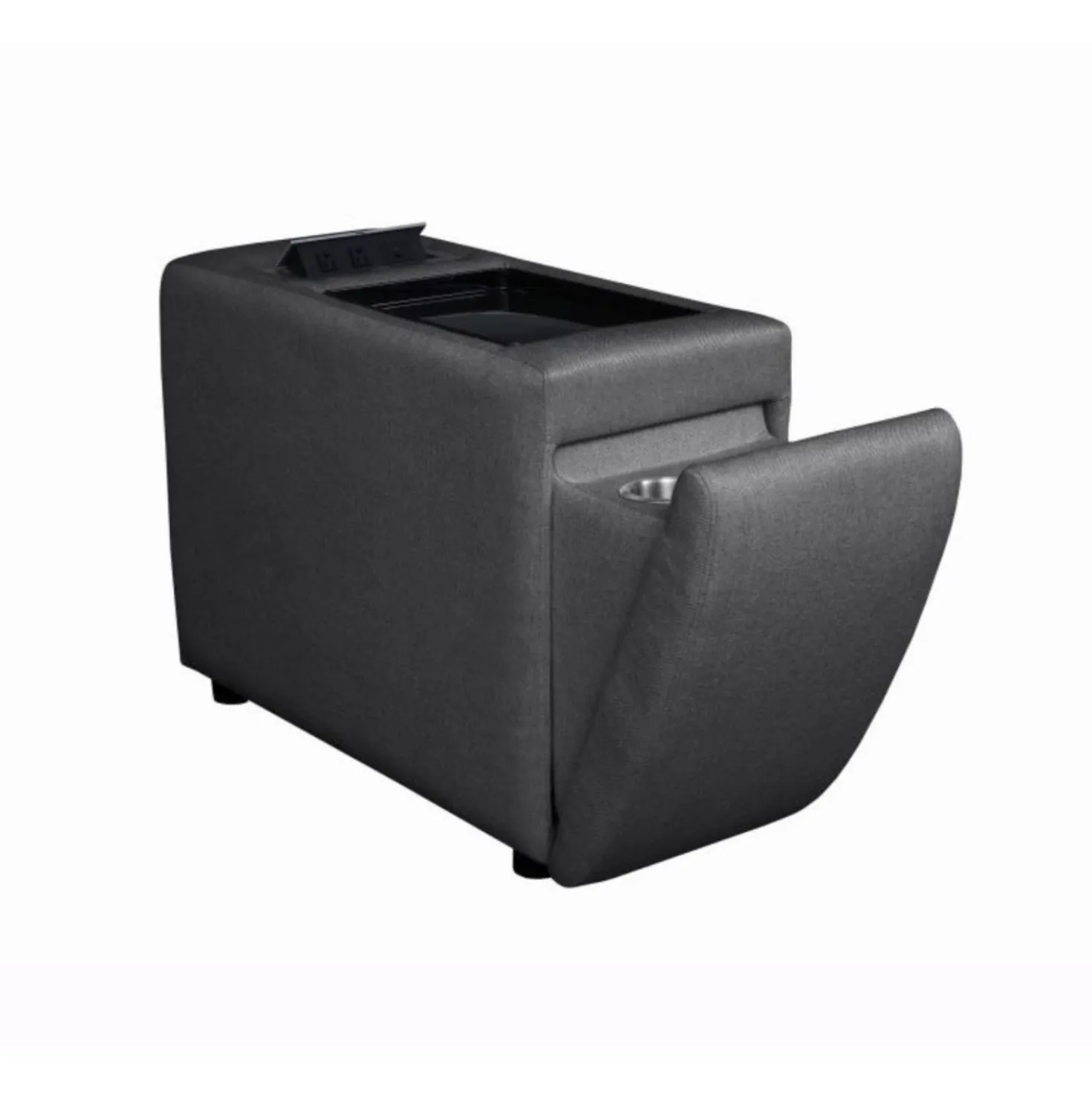 Causeuse modulaire grise avec console - 3 mcx
