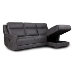 Causeuse modulaire inclinable, chaise longue avec rangement, console avec porte-gobelets et ports USB/USB-C - 3 mcx