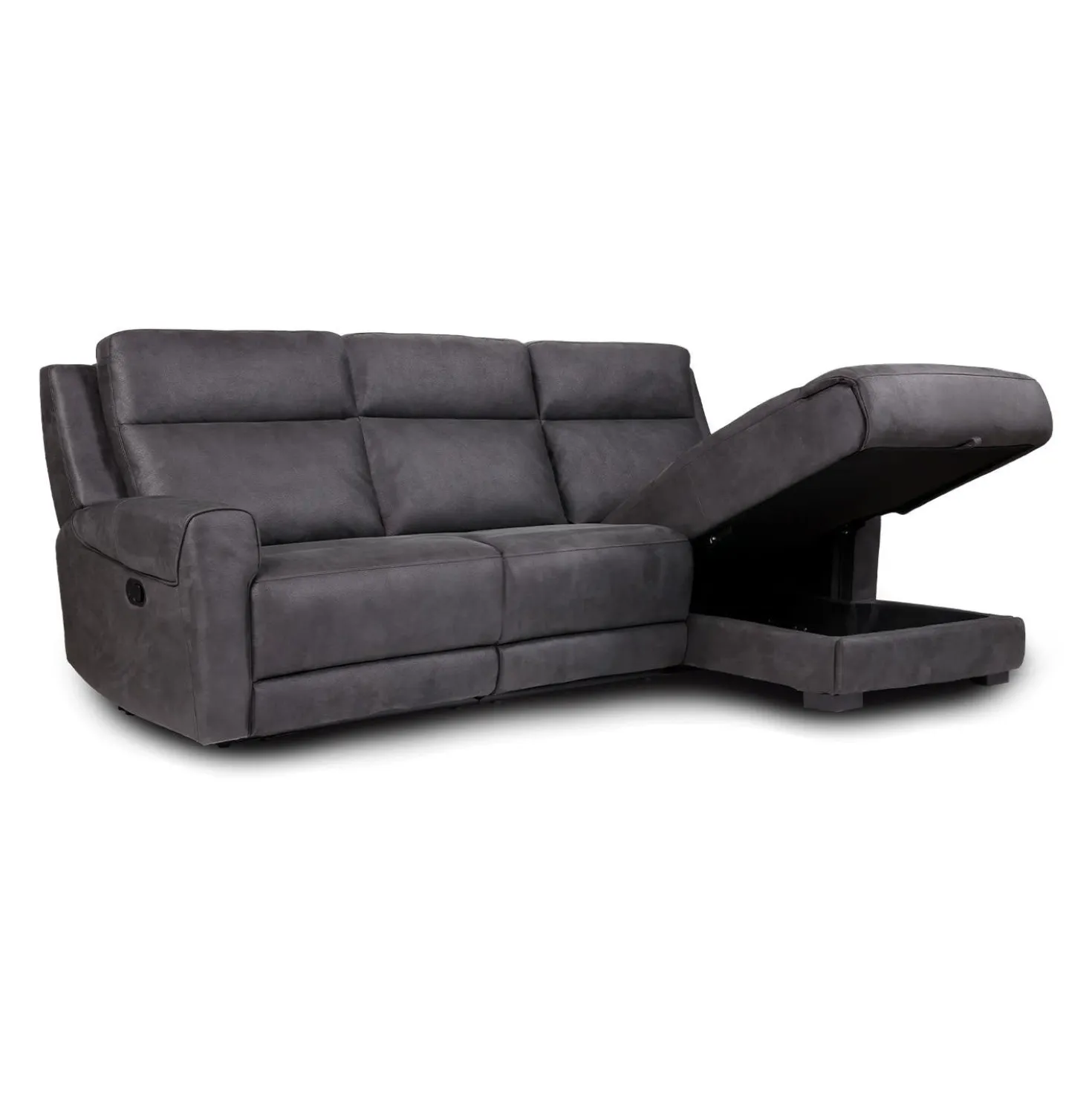 Causeuse modulaire inclinable, chaise longue avec rangement, console avec porte-gobelets et ports USB/USB-C - 3 mcx