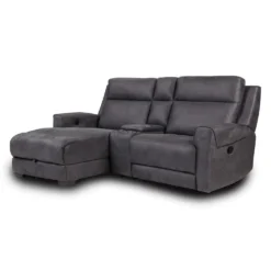 Causeuse modulaire inclinable, chaise longue avec rangement, console avec porte-gobelets et ports USB/USB-C - 3 mcx