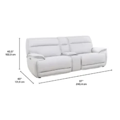 Causeuse modulaire inclinable électrique, appuis-tête ajustables et console avec système audio - 3 mcx