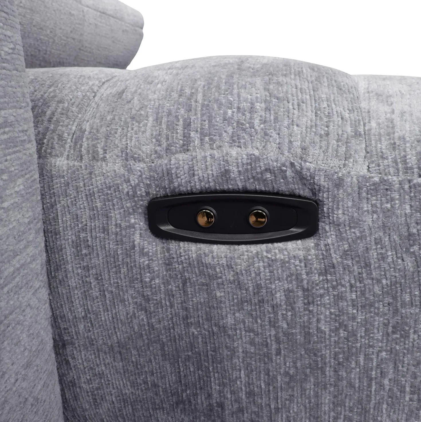 Causeuse modulaire électrique avec siège coulissant à gauche, chaise longue à droite avec rangement et console - 3 mcx