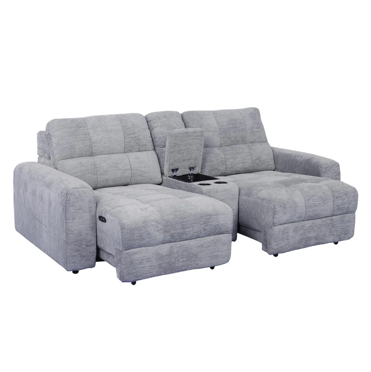 Causeuse modulaire électrique avec sièges coulissants et console- 3 mcx