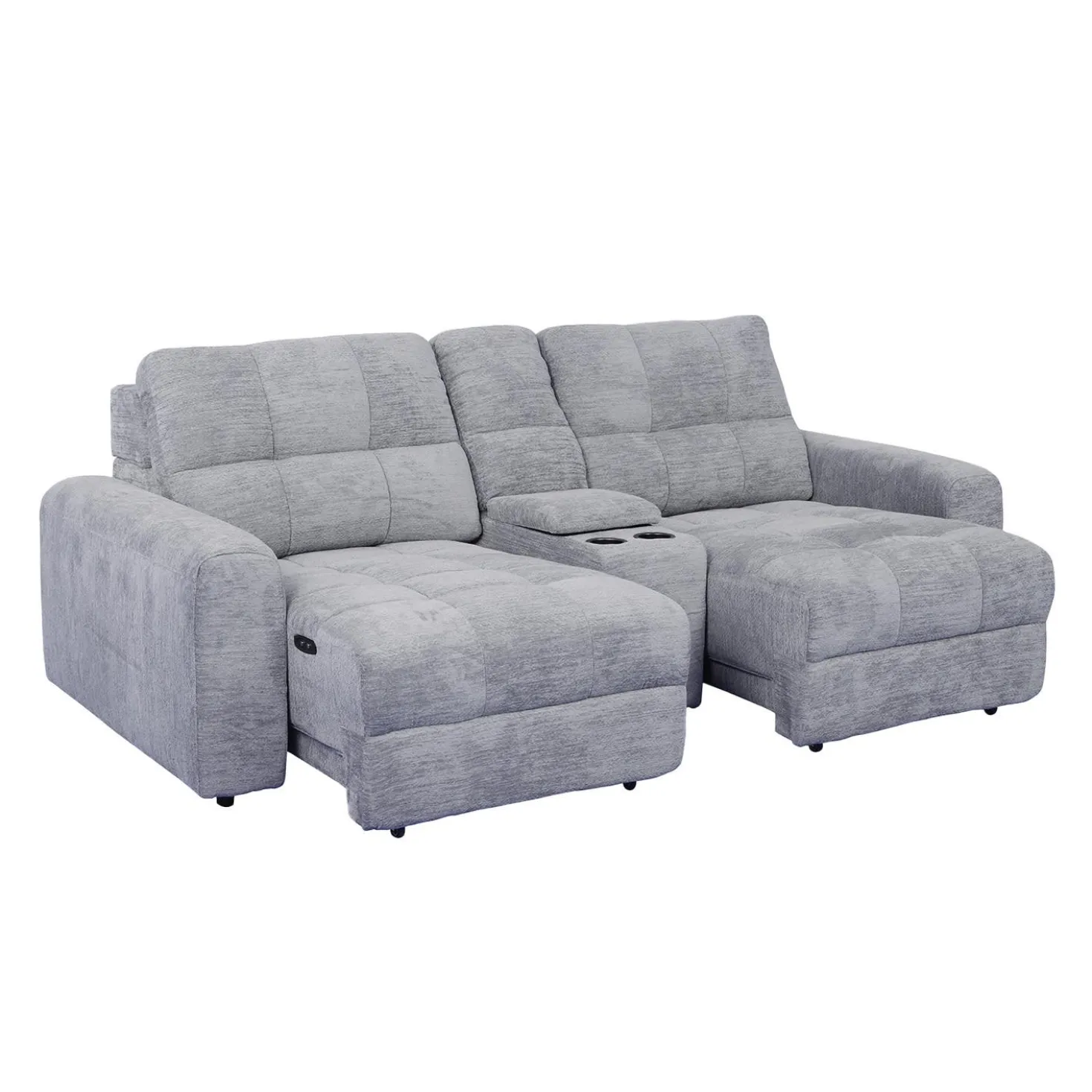 Causeuse modulaire électrique avec sièges coulissants et console- 3 mcx