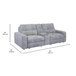 Causeuse modulaire électrique avec sièges coulissants et console- 3 mcx