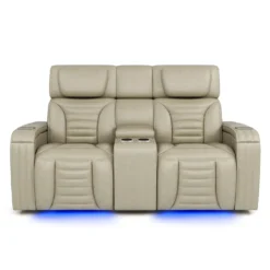 Causeuse modulaire électrique inclinable avec massage, chaleur et console - 3 mcx