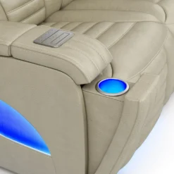 Causeuse modulaire électrique inclinable avec massage, chaleur et console - 3 mcx