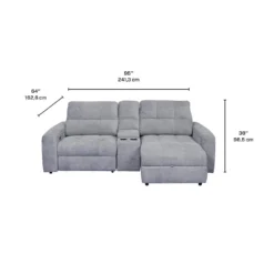 Causeuse modulaire électrique inclinable, chaise longue à droite avec rangement, et console - 3 mcx