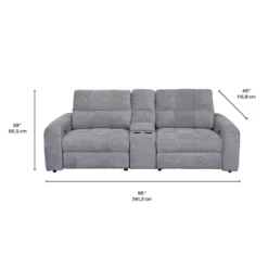 Causeuse modulaire électrique inclinable et console - 3 mcx