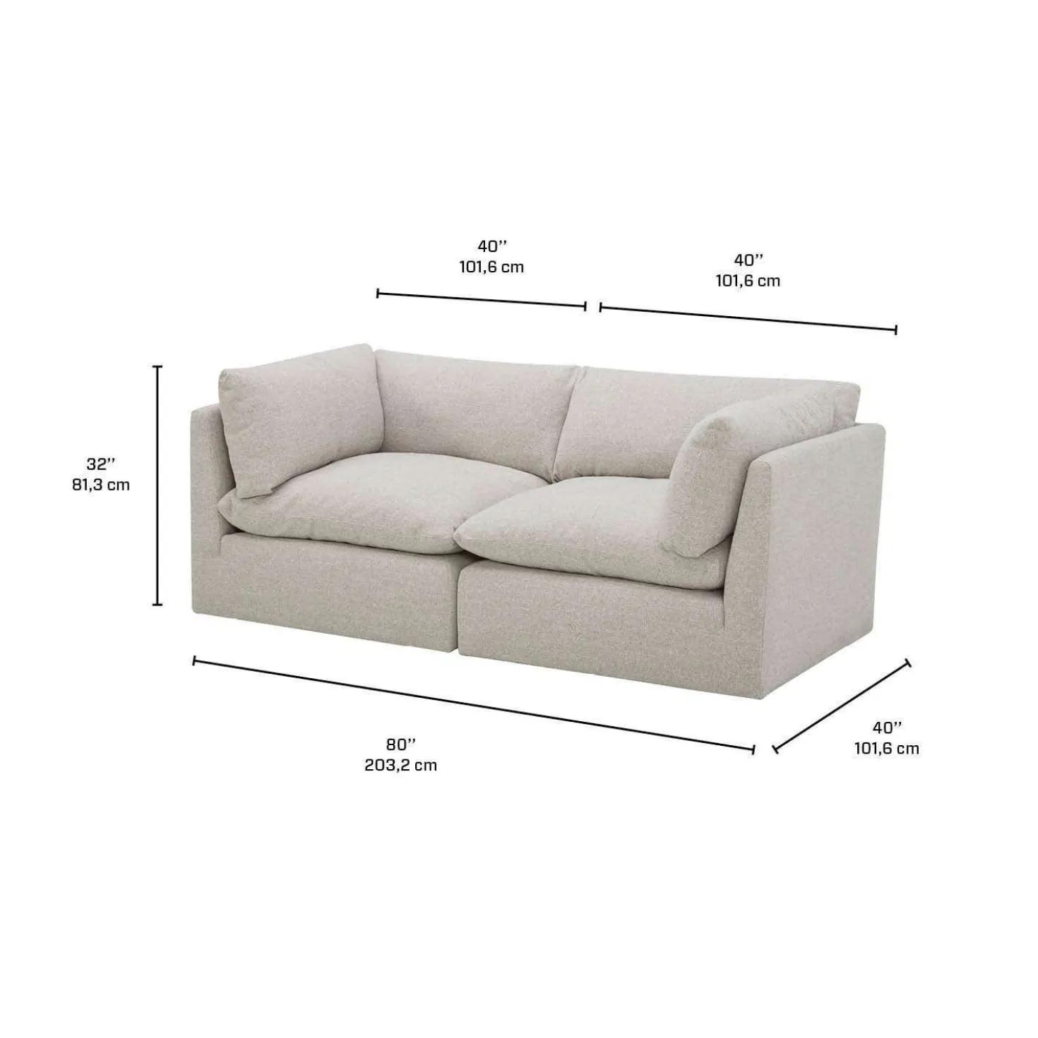 Causeuse modulaire - 2 mcx