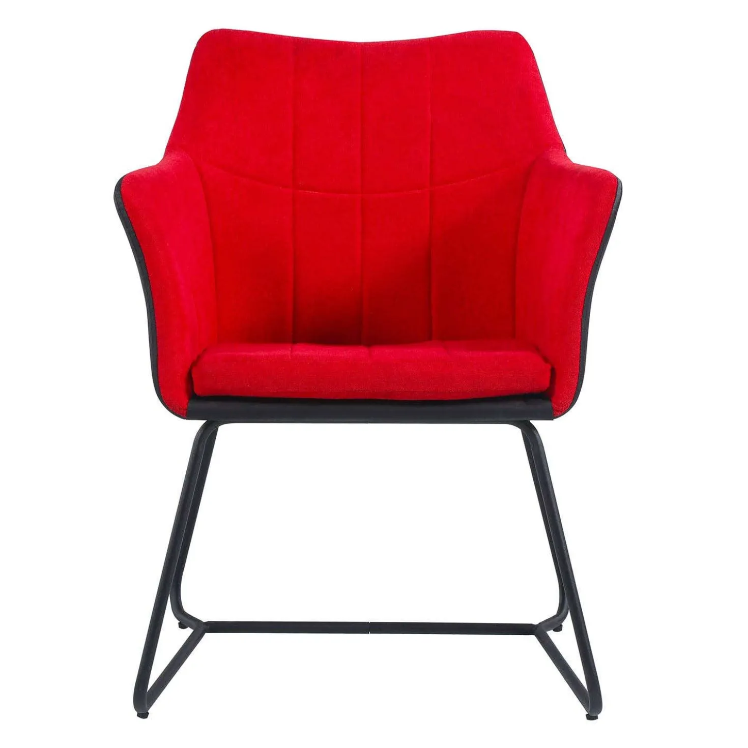 Chaise avec piètement en métal - rouge