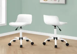 Chaise de bureau - juvénile dossier bas - hauteur réglable - blanc - Monarch