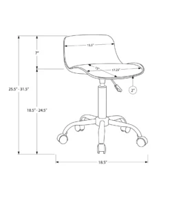 Chaise de bureau - juvénile dossier bas - hauteur réglable - noire - Monarch