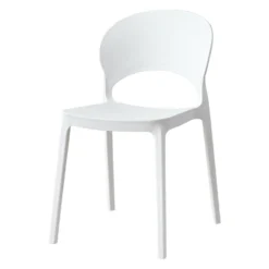 Chaise intérieur/extérieur empilable en résine – blanc