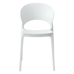 Chaise intérieur/extérieur empilable en résine – blanc