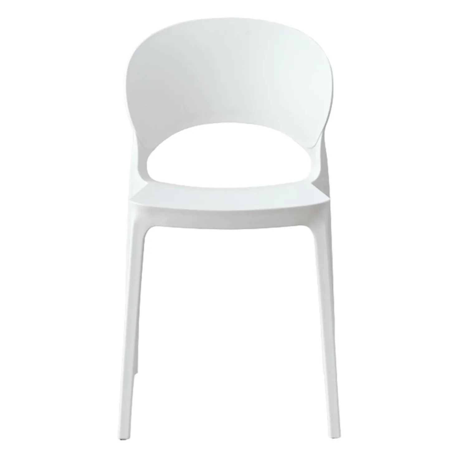 Chaise intérieur/extérieur empilable en résine – blanc