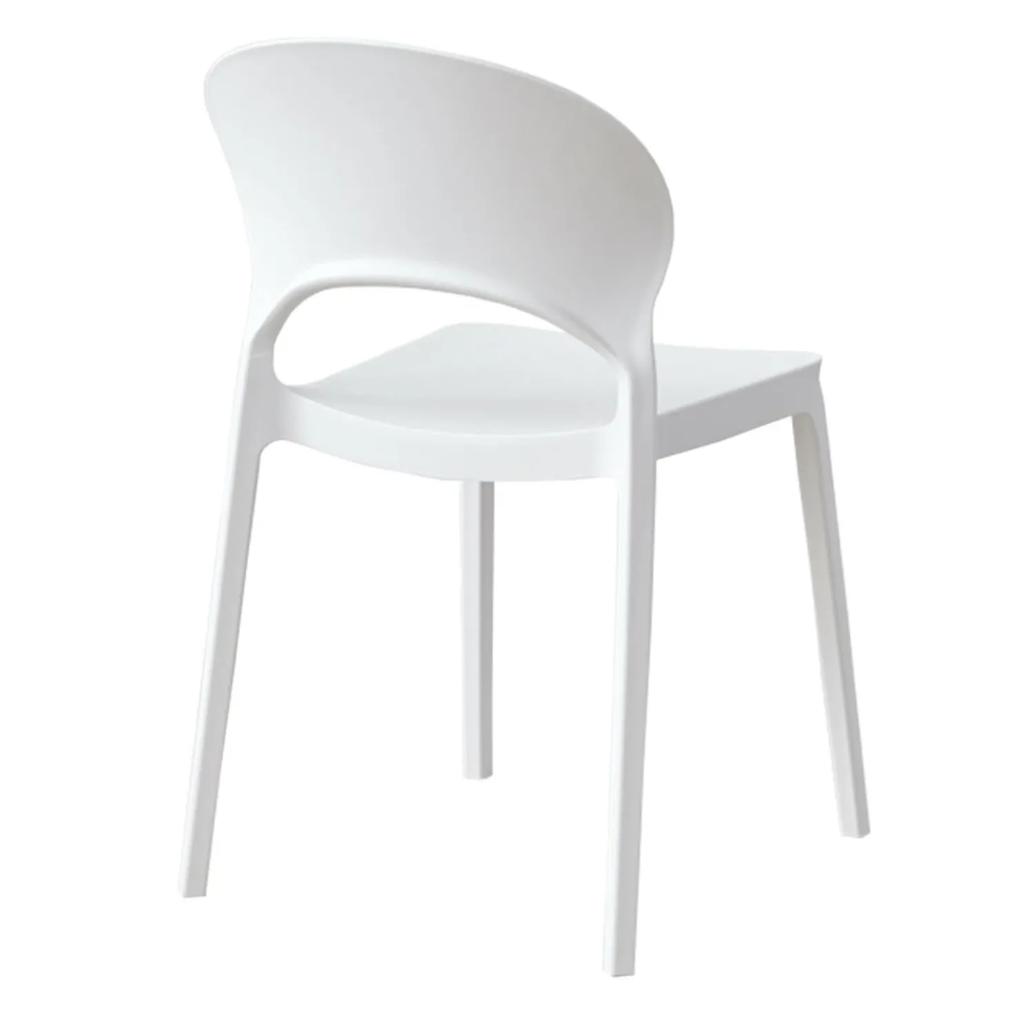 Chaise intérieur/extérieur empilable en résine – blanc