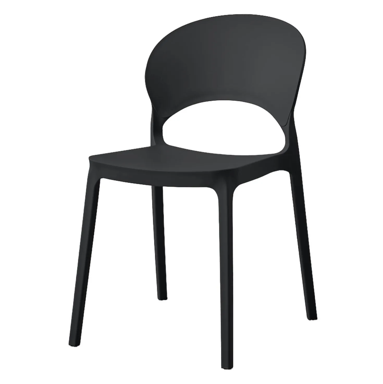 Chaise intérieur/extérieur empilable en résine – noir