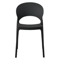 Chaise intérieur/extérieur empilable en résine – noir